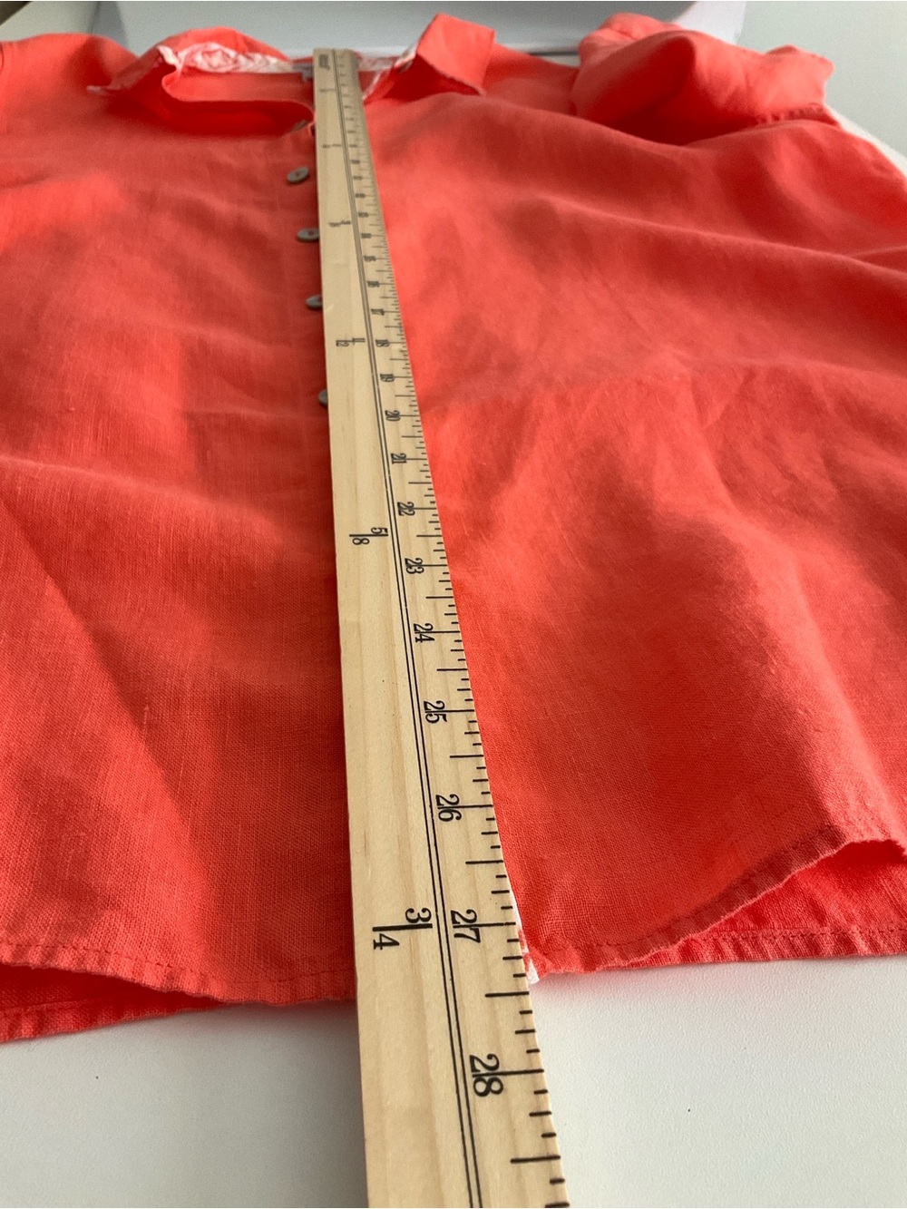 Chico's Vibrant Orange Button-Front 100% Linen Blouse - Picture 10 of 12